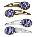 Carolines Treasures Letter G Football Purple and White Barrettes Hair Clips, Set of 4, 4PK CJ1068-GHCS4